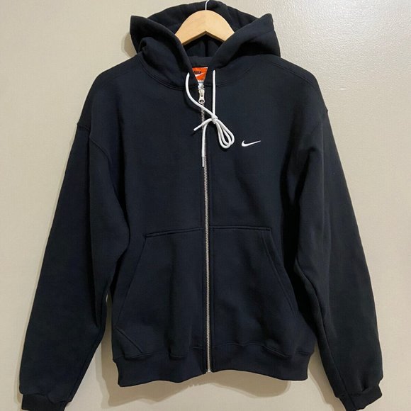 Men Nike Lab Full-Zip Solo Swoosh Vintage Hoodie Made In USA Size DH5042-010